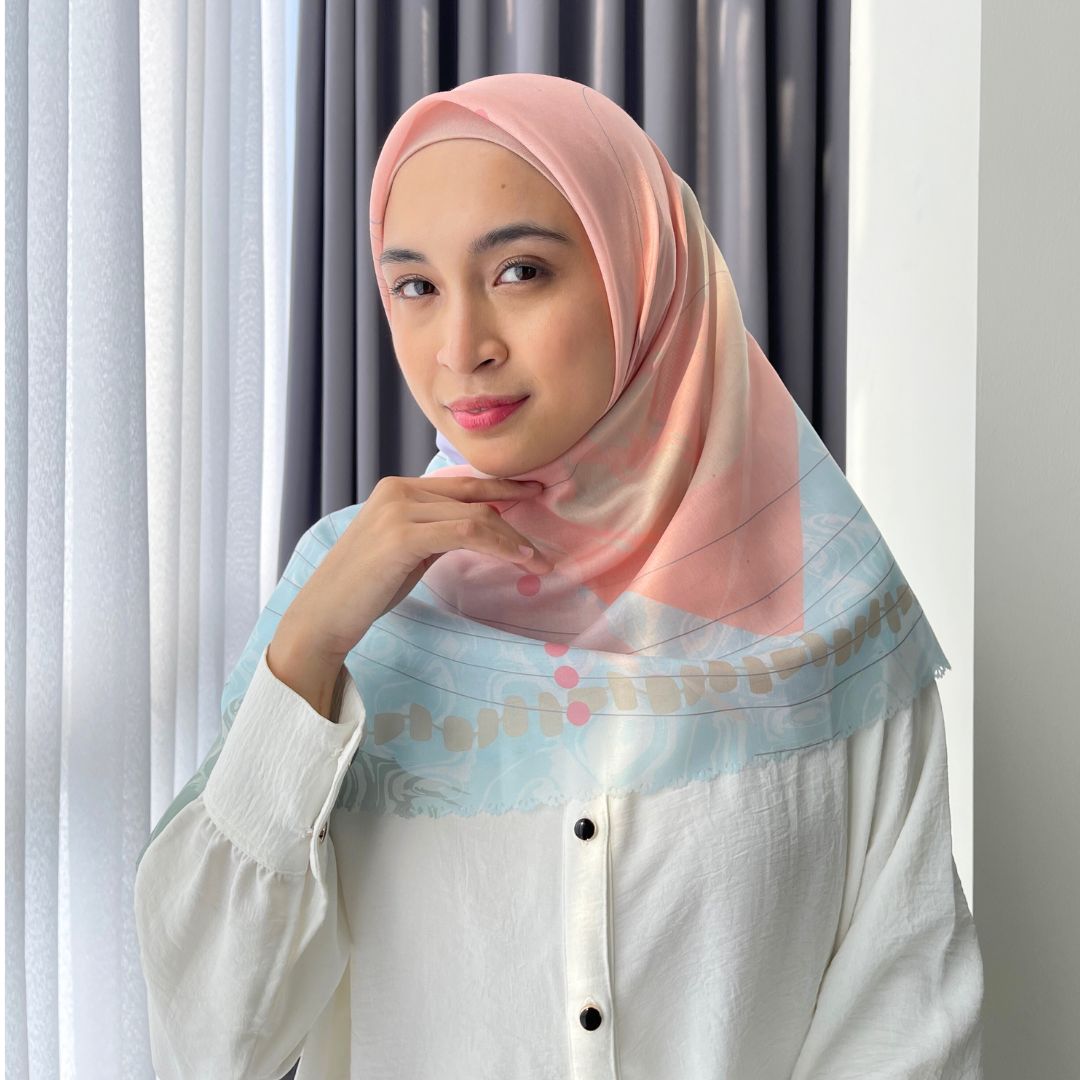 Image of Eclemix Scarf Semesta Collection | Hijab Voal Premium Segi Empat Printing motif | Sqaure Voal scraves laser cut